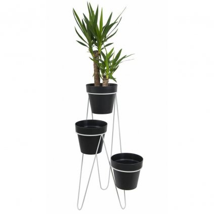 STOJAN NA KVETINÁČ TRIPOD 95X45X24 CM BIELA