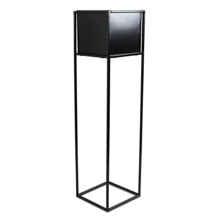 KOVOVÝ KVETINÁČ SO STOJANOM PLAIN 90X24 CM ČIERNA