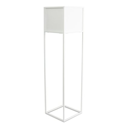 KOVOVÝ KVETINÁČ SO STOJANOM PLAIN 90X24 CM BIELA