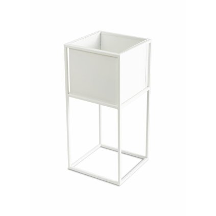 KOVOVÝ KVETINÁČ SO STOJANOM PLAIN 50X24 CM BIELA