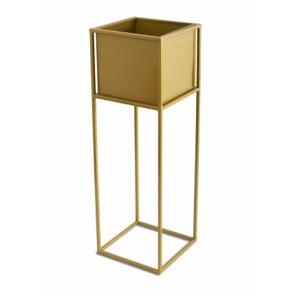 KOVOVÝ KVETINÁČ SO STOJANOM PLAIN 70X24 CM ZLATÁ