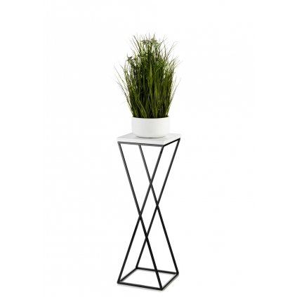 STOJAN NA KVETINÁČ LOFT6 70X24X24 CM ČIERNA/BIELA