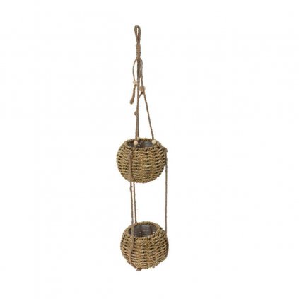 RATANOVÝ KVETINÁČ RATTAN DUO 72X10 CM HNEDÁ