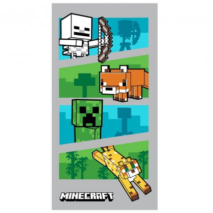 DETSKÝ BAVLNENÝ UTERÁK MINECRAFT 70X140 CM VZOROVANÁ