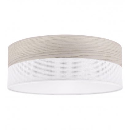 Stropné svietidlo Wood, 1x svetlobéžová dubová dýha/biele plastové tienidlo, (biele plexisklo), (fi 40cm)