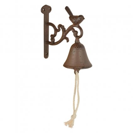 Záhradný zvonček Birdie, 15,5x14,5 cm, liatina, hnedá