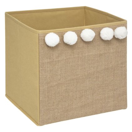 Úložný box Pompoms, 29x29x29 cm, béžová