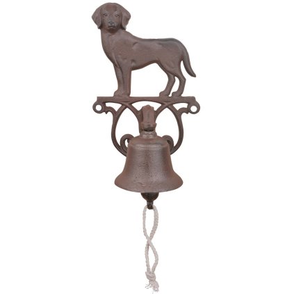 Záhradný zvonček Dog, 25x14 cm, liatina, hnedá