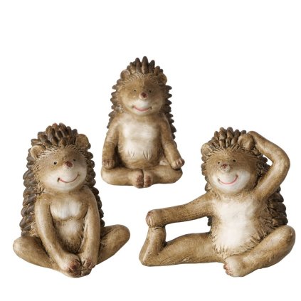 Záhradná figúrka z polyresinu Hugy, sada 3ks, 8 cm, hnedá