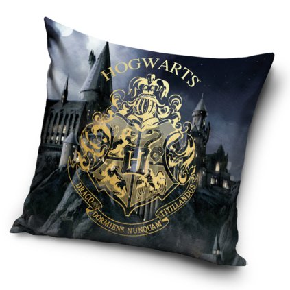DETSKÁ DEKORAČNÁ OBLIEČKA NA VANKÚŠ HARRY POTTER 40X40 CM VZOROVANÁ
