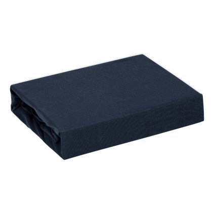 BAVLNENÉ PRESTIERADLO S GUMOU ADELA 120X200X25 CM TMAVOMODRÁ