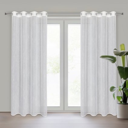 ZÁCLONA NA KRÚŽKOCH AMIRA 140X250 CM BIELA