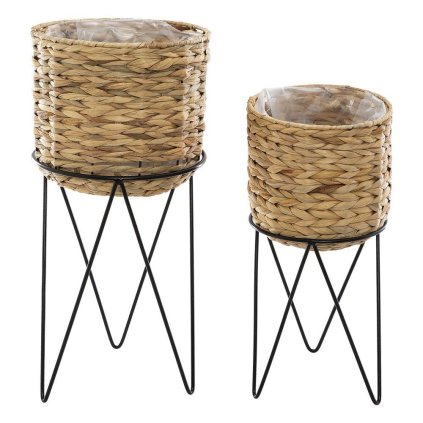 KVETINÁČ Z MORSKEJ TRÁVY SO STOJANOM AYA NATURAL SADA 2KS 54X25 CM+44X26 CM+43X20 CM HNEDÁ