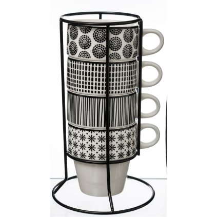 Porcelánový hrnček so stojanom Bohemia 260 ml sada 4ks