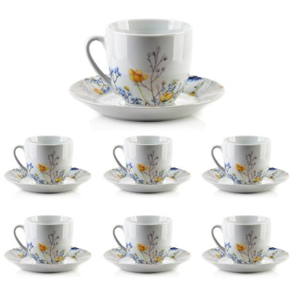Porcelánová šálka s podšálkou Joy Composition 250 ml sada 6ks