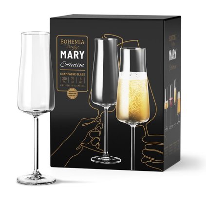 BOHEMIA PRESTIGE MARY POHÁR NA ŠAMPANSKÉ 210ML SADA 6KS