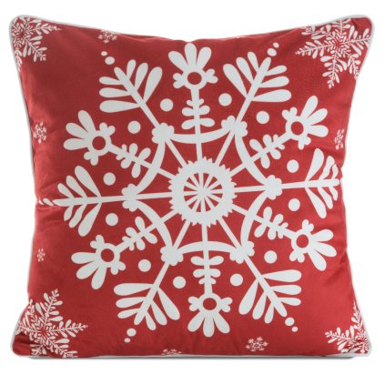 VIANOČNÁ DEKORAČNÁ OBLIEČKA NA VANKÚŠ FLAKE1 45X45 CM VZOROVANÁ