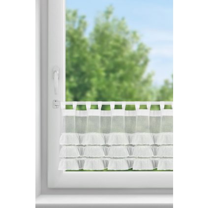KRÁTKA ZÁCLONA NA PÚTKACH LILIAN1 150X45 CM BIELA