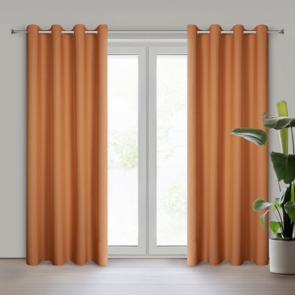 ZÁVES NA KRÚŽKOCH RITA 140X250 CM ORANŽOVÁ