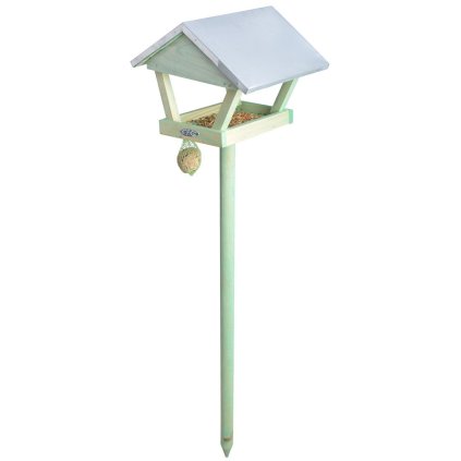 Zapichovacie kŕmidlo pre vtáky Terry, 113x31,5x26,5 cm, drevo, zelená