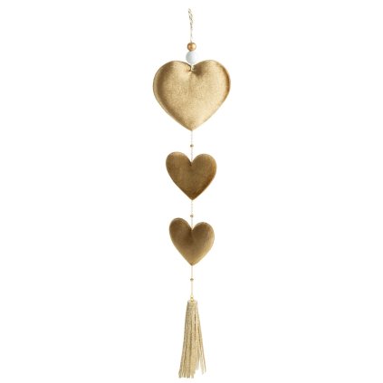 VIANOČNÁ DEKORÁCIA GOLD HEART SADA 12KS 9X45 CM ZLATÁ