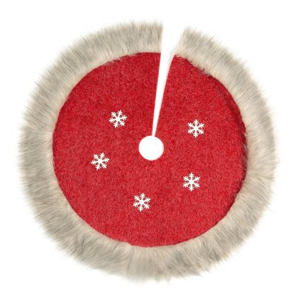 VIANOČNÁ SUKŇA POD STROMČEK SNOWFLAKE 100 CM ČERVENÁ
