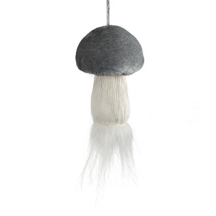 VIANOČNÁ DEKORÁCIA MUSHROOM SADA 24KS 7X10 CM STRIEBORNÁ
