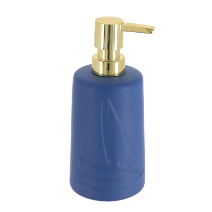 Dávkovač mydla Manureva, modrá/so zlatými prvkami, 430 ml