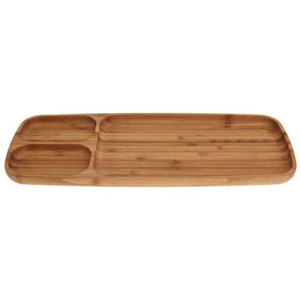 Drevený servírovací podnos Triple, 39x16x2 cm