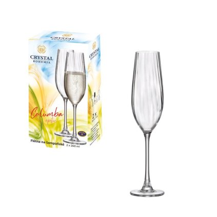 BOHEMIA COLUMBA OPTIC POHÁR NA ŠAMPANSKÉ 260ML SADA 2KS