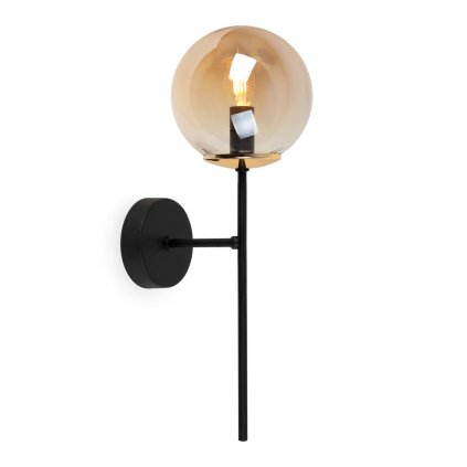 lampa scienna siena czarny kinkiet ze zlotymi dodatkami styl loftowy do lazienki sypialni przedpokoju