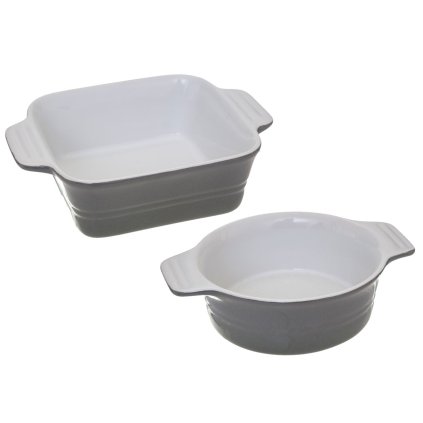 Keramická zapekacia misa Simple Grey sada 2ks