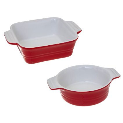 Keramická zapekacia misa Simple Red sada 2ks