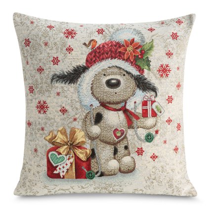 VIANOČNÁ GOBELÍNOVÁ DEKORAČNÁ OBLIEČKA NA VANKÚŠ CUTE 45X45 CM VZOROVANÁ
