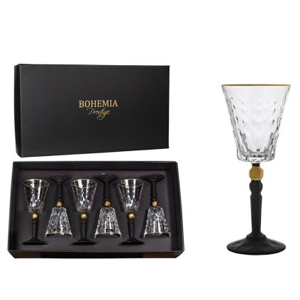 BOHEMIA PRESTIGE CONTE BLACK POHÁR NA VÍNO 260ML SADA 6 KS
