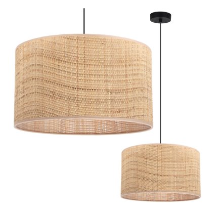 Závesné svietidlo Rattan, 1x ratanové tienidlo, (fi 35cm), b