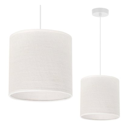Závesné svietidlo Juta, 1x biele jutové tienidlo, (fi 15cm), w