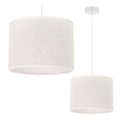 Závesné svietidlo Juta, 1x biele jutové tienidlo, (fi 20cm), w