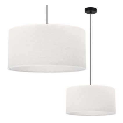 Závesné svietidlo Juta, 1x biele jutové tienidlo, (fi 35cm), b