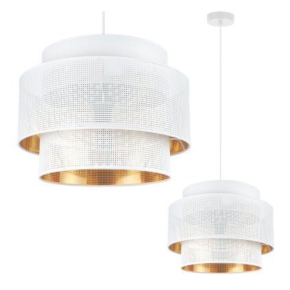 Závesné svietidlo Asti, 1x biele PVC tienidlo, (fi 40cm), g, w