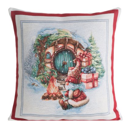 VIANOČNÁ GOBELÍNOVÁ DEKORAČNÁ OBLIEČKA NA VANKÚŠ XMAS2 45X45 CM VZOROVANÁ