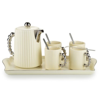 Čajový/kávový set Luca Silver Cream