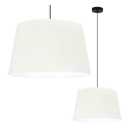 Závesné svietidlo Gaja, 1x krémové textilné tienidlo, (fi 44cm), b