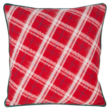 VIANOČNÁ DEKORAČNÁ OBLIEČKA NA VANKÚŠ GRID 45X45 CM VZOROVANÁ