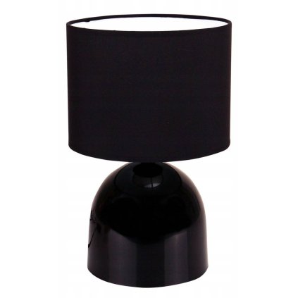 Stolná lampa Indigo, 1x textilné čierne tienidlo, čierna konštrukcia