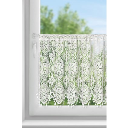 KRÁTKA ZÁCLONA NA PÁSKE MOLY 150X60 CM BIELA