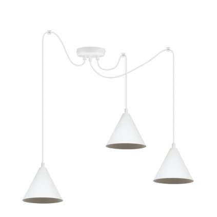 Závesné svietidlo Soho Spider, 3x biele kovové tienidlo, (fi 14cm)