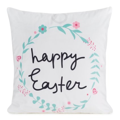 VEĽKONOČNÁ DEKORAČNÁ OBLIEČKA NA VANKÚŠ EASTER4 45X45 CM VZOROVANÁ