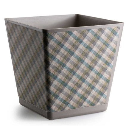 5907600446540 doniczka pilea texelle taupe wzor 2 krata h30x30 cm