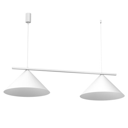 Závesné svietidlo Capital, 2x biele kovové tienidlo, (fi 46cm), w